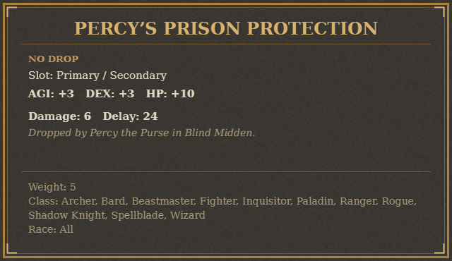 Percy’s Prison Protection