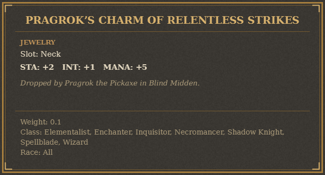Pragrok’s Charm of Relentless Strikes