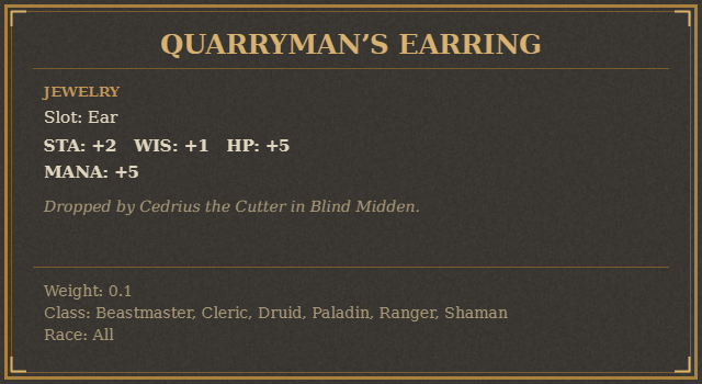 Quarryman’s Earring