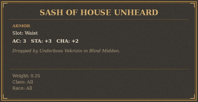Sash of House Unheard