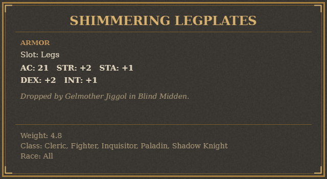 Shimmering Legplates