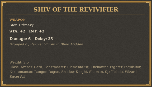 Shiv of the Revivifier