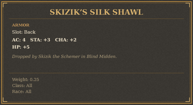 Skizik’s Silk Shawl