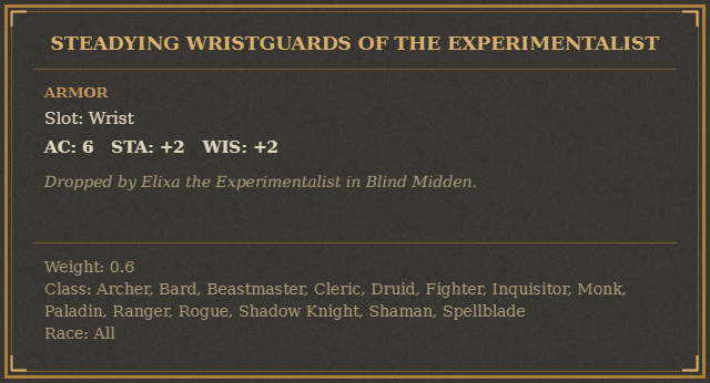 Steadying Wristguards of the Experimentalist