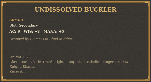 Undissolved Buckler