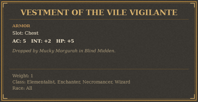 Vestment of the Vile Vigilante