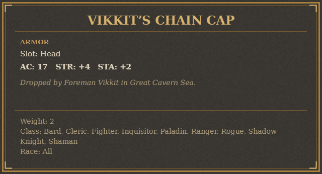 Vikkit’s Chain Cap