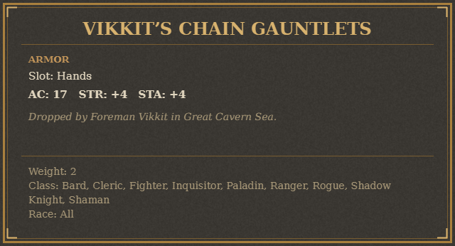 Vikkit’s Chain Gauntlets