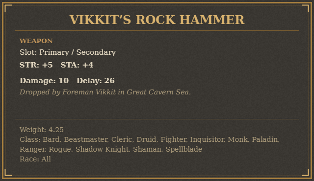 Vikkit’s Rock Hammer