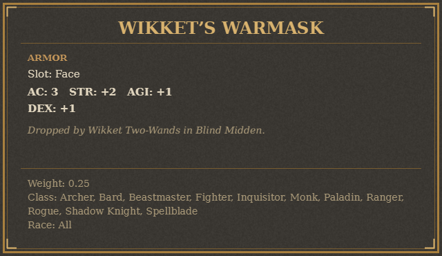 Wikket’s Warmask